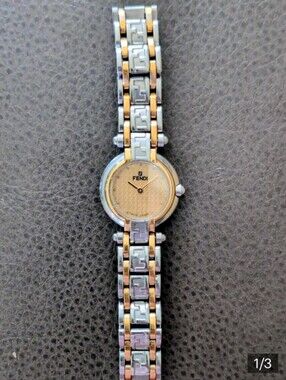 Vintage Fendi Orologi 760L Two-Tone Zucca Link Watch - Pristine Face